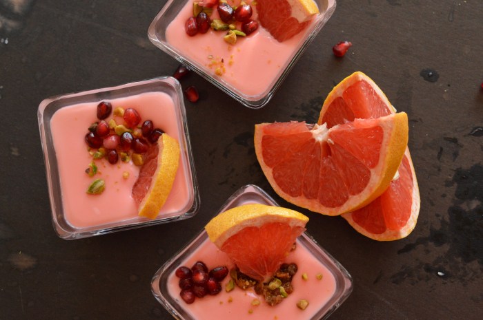Pomegranate Grapefruit Possets